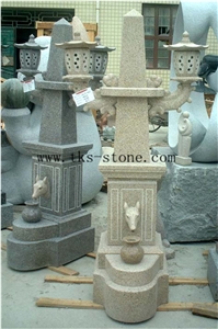 China Beige Granite Lanterns Sculptures,Japanese Lamps,Garden Lamps,Chinese Granite Lanterns