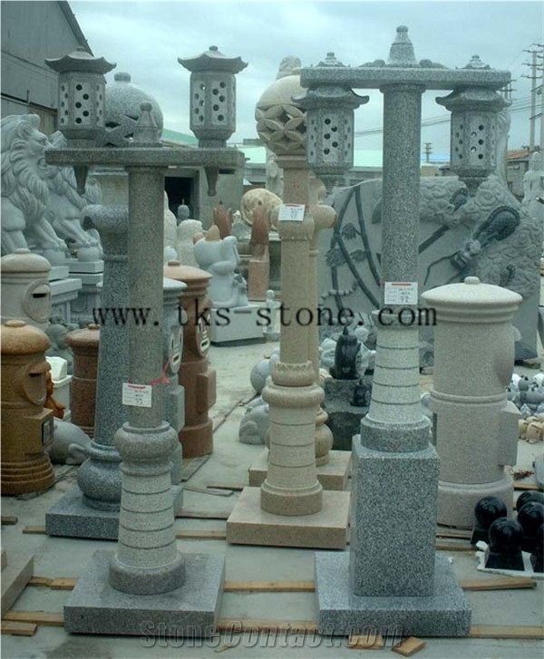 China Beige Granite Lanterns Sculptures,Japanese Lamps,Garden Lamps,Chinese Granite Lanterns