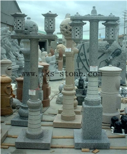 China Beige Granite Lanterns Sculptures,Japanese Lamps,Garden Lamps,Chinese Granite Lanterns