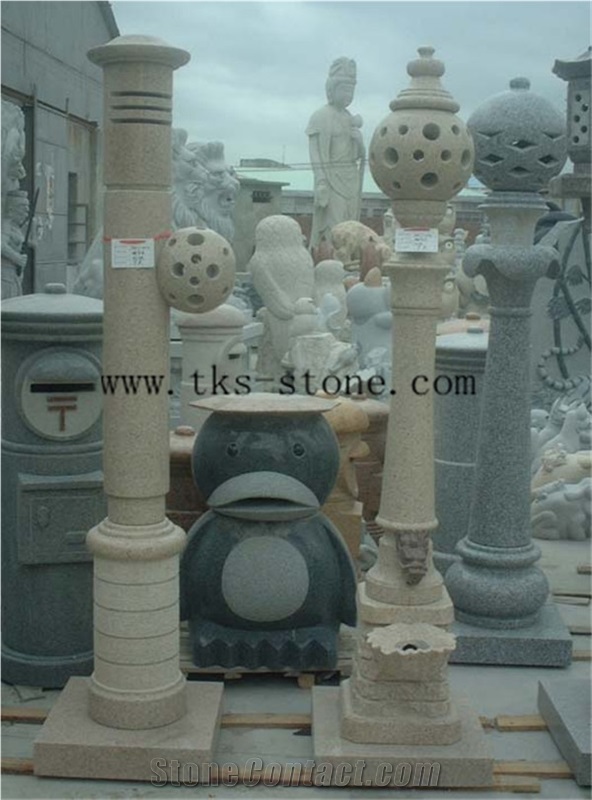China Beige Granite Lanterns Sculptures,Japanese Lamps,Garden Lamps,Chinese Granite Lanterns