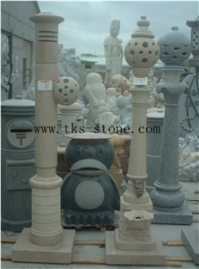 China Beige Granite Lanterns Sculptures,Japanese Lamps,Garden Lamps,Chinese Granite Lanterns