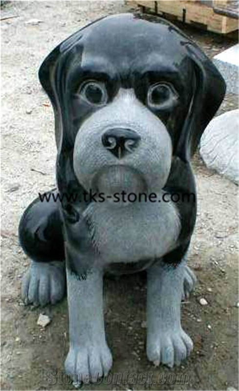 China Black Granite Dog Sculpture & Statue,Stone Dog Caving,Shanxi Black Animal Sculptures,Handcarved Sculptures,Dog Statues