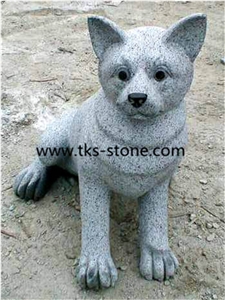 China Black Granite Dog Sculpture & Statue,Stone Dog Caving,Shanxi Black Animal Sculptures,Handcarved Sculptures,Dog Statues