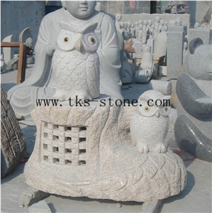 China Black Granite Dolphin Animal Garden Lanterns