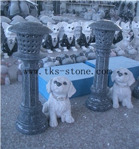 China Black Granite Dolphin Animal Garden Lanterns