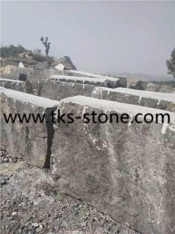 China Blue Limestone Cobble Stone/Cubestone,Cubestone Top Flamed Other Sides Natural,Blue Cube Stone Sides Split Finishing