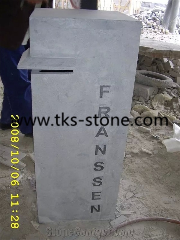 China Blue Limestone Mailboxes/Letter Boxes