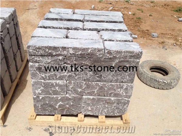 China Blue Limestone Tumbled Stone, Blue Limestone Cube Stone & Pavers Slabs & Tiles