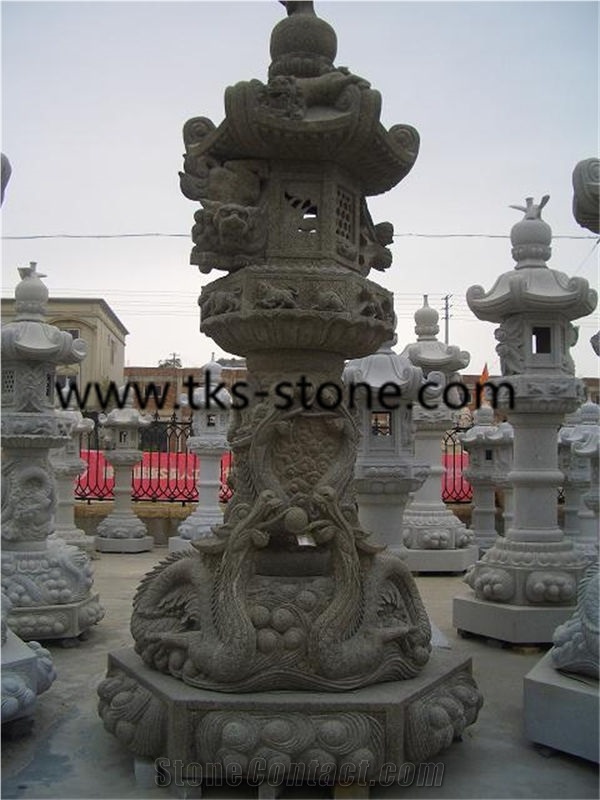 China Brown Granite Lanterns & Lamps, Brown Granite Lanterns, Garden Lanterns, Japanese Lanterns, Garden Lamps
