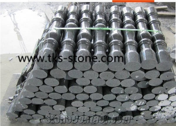 China G654 Black Granite Balustrade,Padang Dark,Sesame Black,China Impala,China Dark Grey Granite Balustrade&Railings