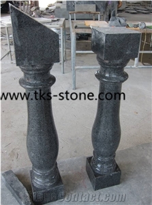China G654 Black Granite Balustrade,Padang Dark,Sesame Black,China Impala,China Dark Grey Granite Balustrade&Railings
