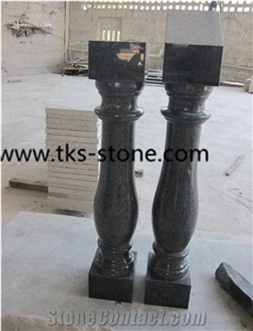 China G654 Black Granite Balustrade,Padang Dark,Sesame Black,China Impala,China Dark Grey Granite Balustrade&Railings