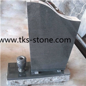 China G654 Black Granite Monument & Tombstone,Padang Dark,Sesame Black,Impala Black,China Dark Grey Granite Tombstone,Granite Monument,Natural Stone Monument & Tombstone