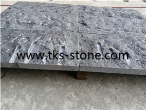 China G684 Black Basalt Mushroom Stone/Mushroomed Cladding,Black Mushroom Wall Cladding,Natural Scratch Stone,G684 Fuding Black Basalt Split Face Mushroom Stone for Wall Cladding