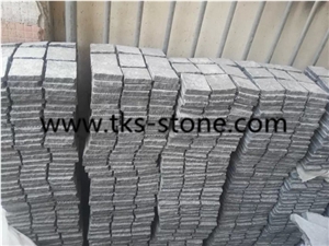 China G684 Black Basalt Netted Cube Stone,Flamed G684 Cube Stone/Cobble Stone,Flamed Basalt Black Paving Stone