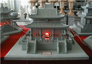 China Green Granite Shouse Lanterns, Building Model Lanterns