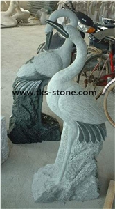 China Grey Granite Crane Caving,Crane Sculpture & Statue,Grey Granite Animal Sculptures ,Garden Sculptures,Statues