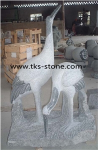 China Grey Granite Crane Caving,Crane Sculpture & Statue,Grey Granite Animal Sculptures ,Garden Sculptures,Statues