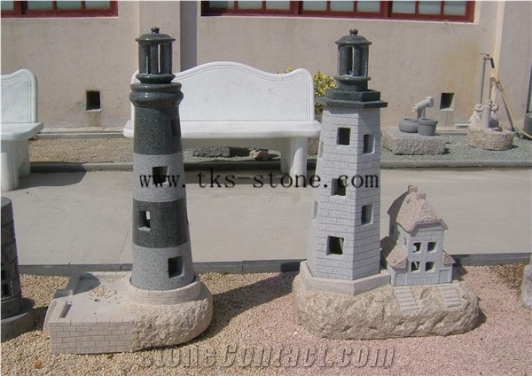 China Grey Granite European Style Lanterns, Lighthouse Lamps