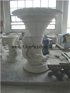 China Grey Granite Flower Pot,Stone Landscaping Planters,Grey Granite Planter Pots,Exterior Planters,Flower Stand