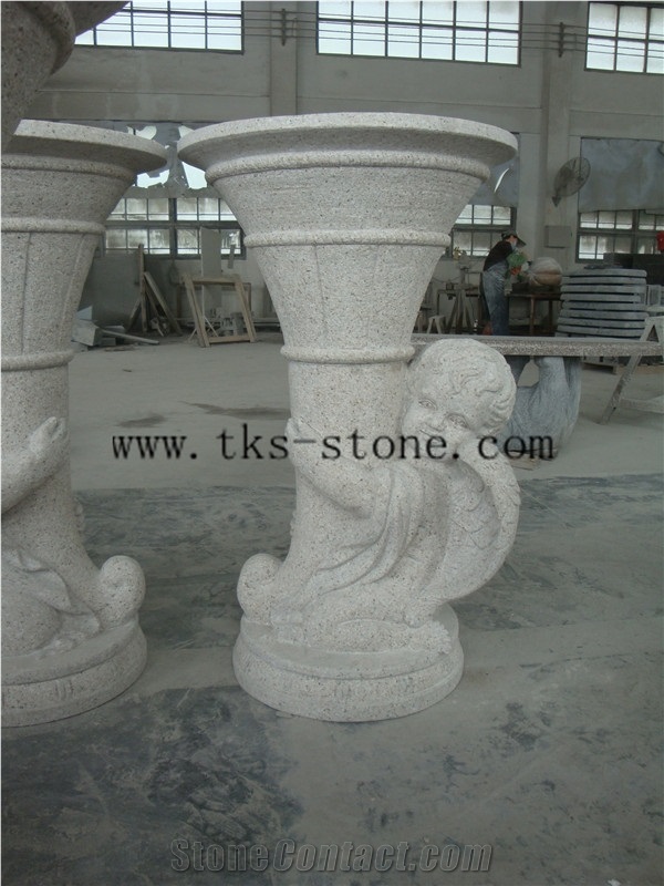 China Grey Granite Flower Pot,Stone Landscaping Planters,Grey Granite Planter Pots,Exterior Planters,Flower Stand