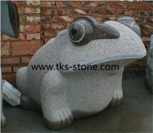 China Grey Granite Frog Sculpture & Statue,Stone Frog Caving,Grey Granite Animal Sculptures,Garden Sculptures,Landscape Sculptures