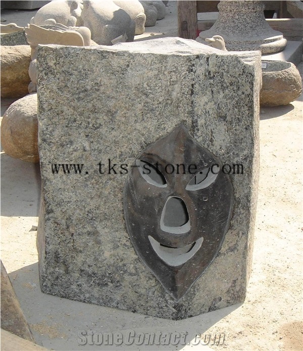 China Grey Granite Jack-O-Lantern, Pumpkin Lamp, Hallowmas Lanterns