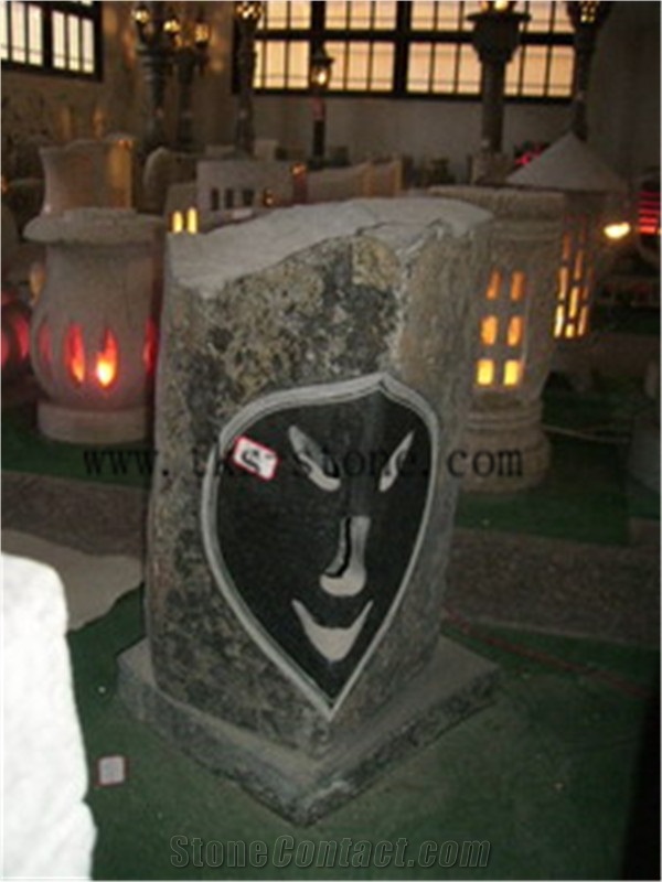 China Grey Granite Jack-O-Lantern, Pumpkin Lamp, Hallowmas Lanterns