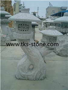 China Grey Granite Japanese Lanterns & Lamps, Grey Granite Lanterns, Garden Lamps