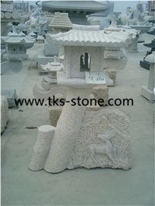 China Grey Granite Japanese Lanterns & Lamps, Grey Granite Lanterns, Garden Lamps
