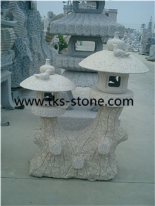 China Grey Granite Japanese Lanterns & Lamps, Grey Granite Lanterns, Garden Lamps