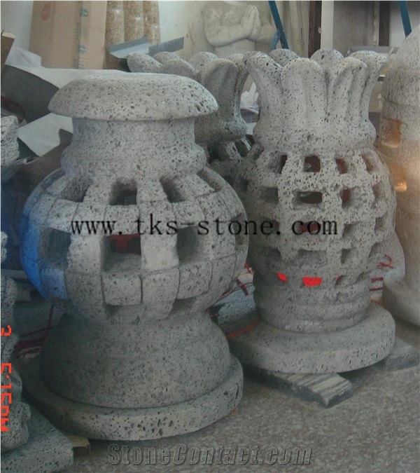 China Grey Granite Lanterns Caving,Grey Granite Garden Lanterns&Lamps,Japanese Lamps,Lanterns Sculptures