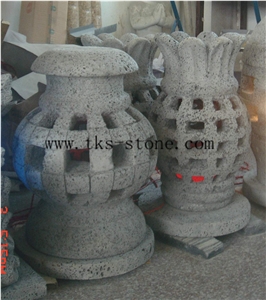 China Grey Granite Lanterns Caving,Grey Granite Garden Lanterns&Lamps,Japanese Lamps,Lanterns Sculptures