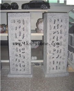 China Grey Granite Lanterns Caving,Grey Granite Garden Lanterns&Lamps,Japanese Lamps,Lanterns Sculptures