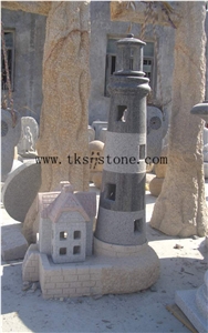 China Grey Granite Lanterns Caving,Lanterns Sculptures,Grey Granite Garden Lanterns,Exterior Lamps,Garden Lamps