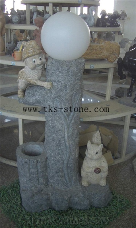 China Grey Granite Lanterns Caving,Lanterns Sculptures,Grey Granite Garden Lanterns,Exterior Lamps,Garden Lamps