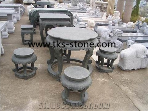 China Grey Granite Table Sets,Grey Granite Tables and Chairs,Garden Tables,Exterior Furniture