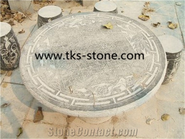 China Grey Granite Table Sets,Grey Granite Tables and Chairs,Garden Tables,Exterior Furniture
