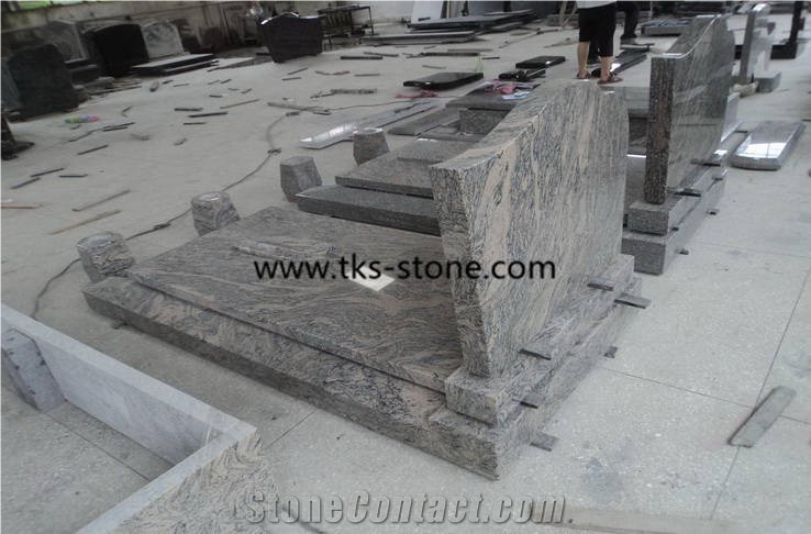 China Juparana Granite Poland Style Tombstone Monument,Supply Various Of Style Monument & Tombstone