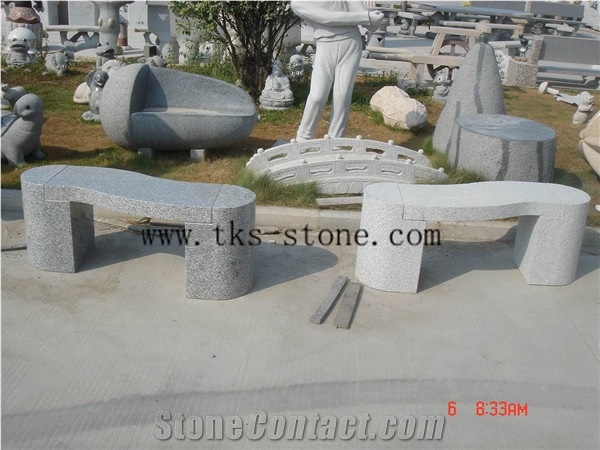 China Multicolor Granite Bending Shape Bench,Wavy Outdoor Chairs