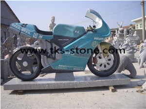 China Multicolor Granite Motorcycle Sculpture,Granite Motorcycle Carving, Blue Granite Sculpture & Statue,Hand Works,Handicrafts