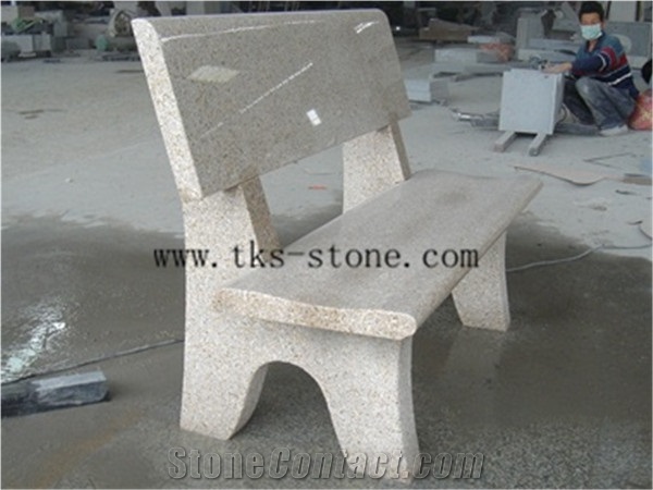 China Yellow Granite Garden Park Patio Bench
