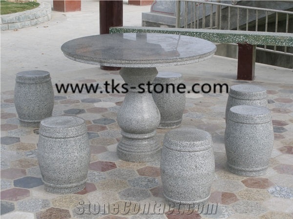 China Yellow Granite Tables & Chairs,Table Sets,Yellow Granite Garden Tables,Stone Furniture,Caved Tables,Round Table Top