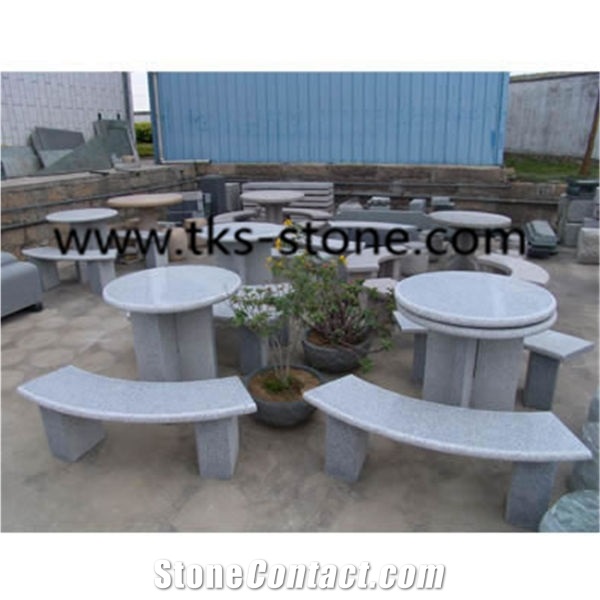China Yellow Granite Tables & Chairs,Table Sets,Yellow Granite Garden Tables,Stone Furniture,Caved Tables,Round Table Top