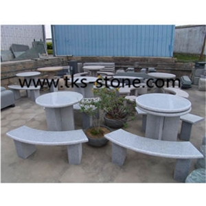 China Yellow Granite Tables & Chairs,Table Sets,Yellow Granite Garden Tables,Stone Furniture,Caved Tables,Round Table Top