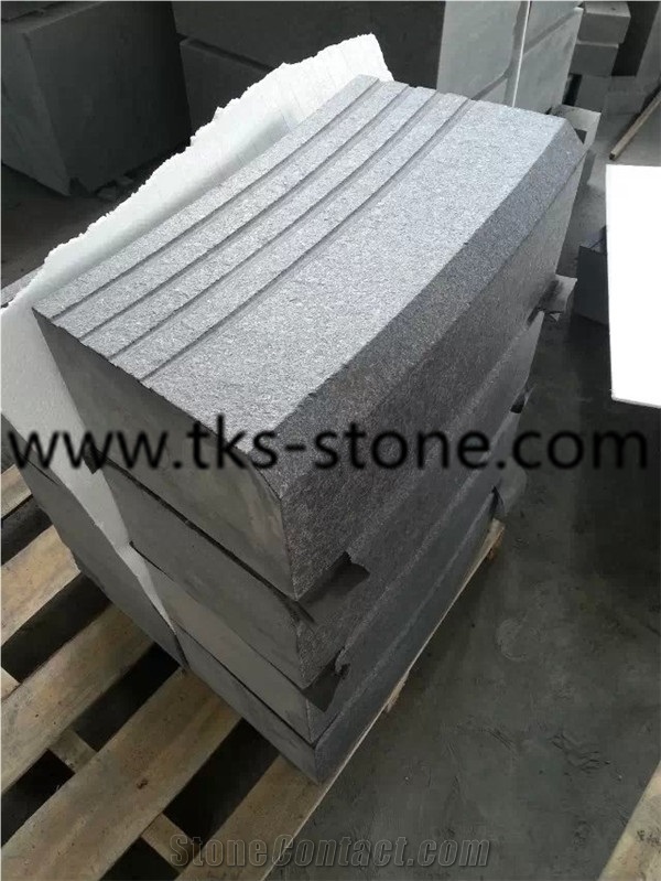 Curved China G684 Grey Granite Kerbstones/Curbstone/Kerbstone/Curbs/Side Stone, Black Granite Kerbstones