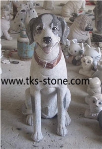 Dog Granite Sculpture & Statue,Yellow Granite Animal Sculptures,Garden Sculptures,Caving Dogs,Statues