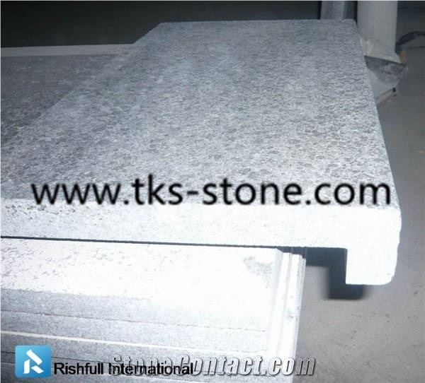 Flamed G684 Granite Pool Coping, Pearl Black, Fuding Black Granite Swimming Pool Coping, Swimming Pool Edge, Natural Stone Pool Coping