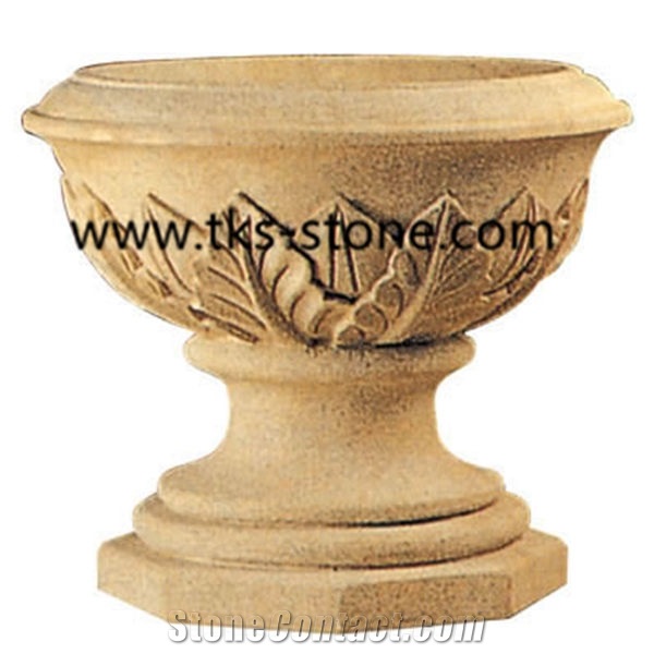 Flower Pots,Planter Pots,Granite Pots, Garden Flower Pot,Round Flower Pot, Sculpture Blue Granite Planter Pots