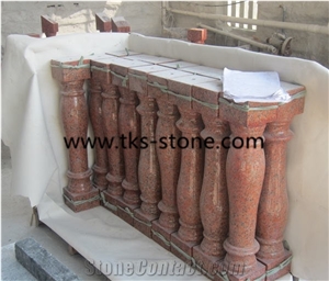 G562 Granite Balustrade & Railings, Maple Red Granite Railings
